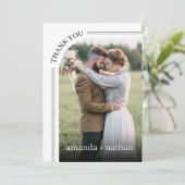 Moderne Hochzeit im Foto Dankeskarte (Stehend Vorderseite)