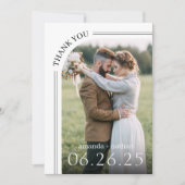 Moderne Hochzeit im Foto Dankeskarte (Vorderseite)