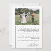 Moderne Hochzeit im Foto Dankeskarte (Rückseite)