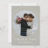 Moderne Hochzeit im Foto Dankeskarte (Vorderseite)