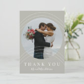 Moderne Hochzeit im Foto Dankeskarte (Stehend Vorderseite)