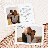 Moderne Hochzeit im Foto Dankeskarte