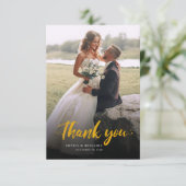 Moderne Hochzeit im Foto Dankeskarte (Stehend Vorderseite)