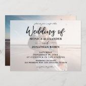 Moderne Hochzeit im Foto - Horizontal 2 Einladung (Vorne/Hinten)