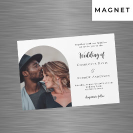 Moderne Hochzeit im Foto Magneteinladung