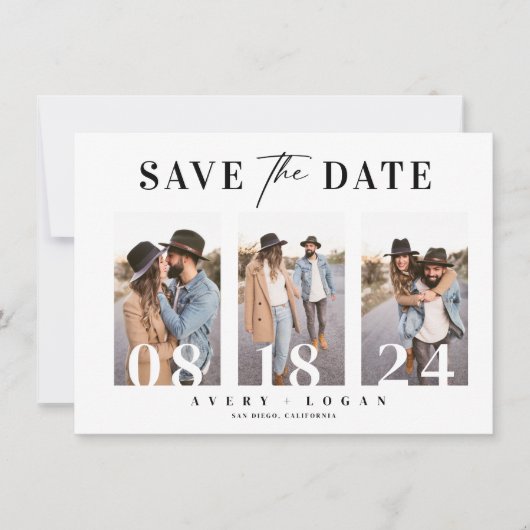 Moderne Hochzeit im Foto Save The Date (Vorderseite)