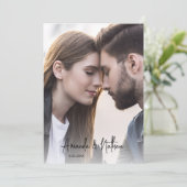 Moderne Hochzeit im Foto Save The Date (Stehend Vorderseite)
