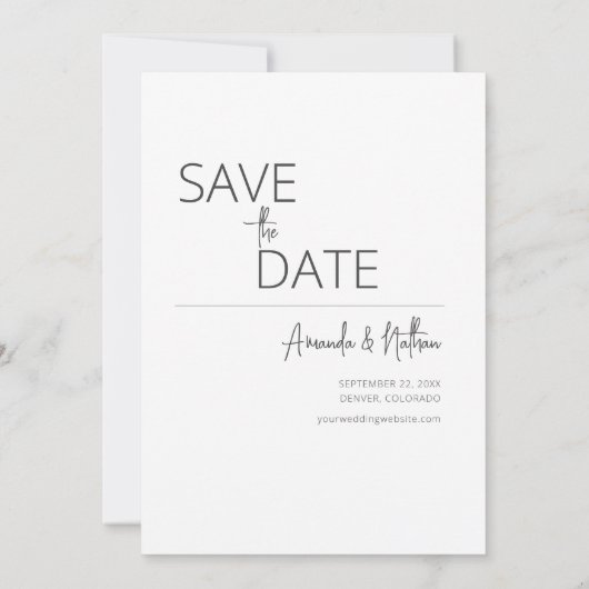 Moderne Hochzeit im Foto Save The Date (Rückseite)
