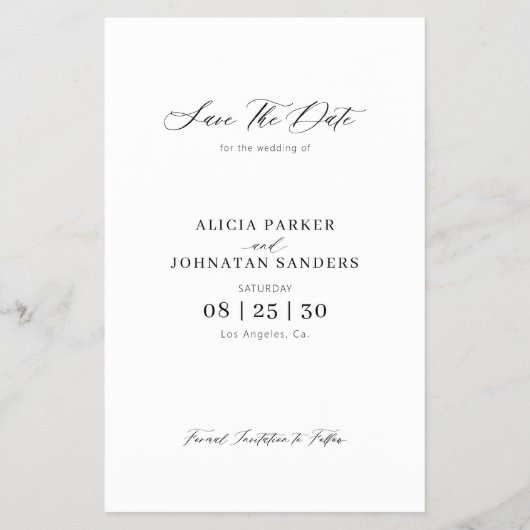 Moderne Hochzeit im Foto Save the Date Flyer (Hinten)