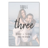 Moderne Hochzeit im Foto Tischnummer (Rückseite)