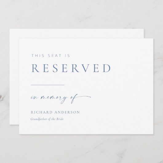 Moderne Hochzeit im Gedenken an das Zeichen | Blau (Vorne/Hinten)