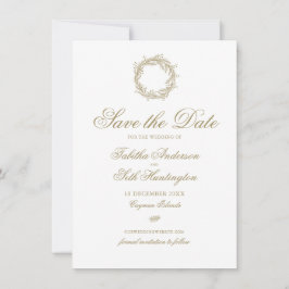 Moderne Hochzeit im Goldenen Winter Save The Date