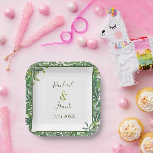 Moderne Hochzeit im Grünen Pappteller (Party)