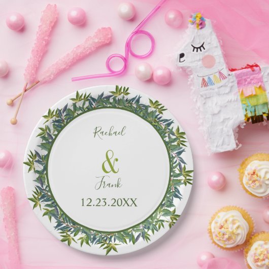 Moderne Hochzeit im Grünen Pappteller (Party)