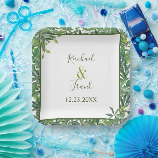 Moderne Hochzeit im Grünen Pappteller (Party)