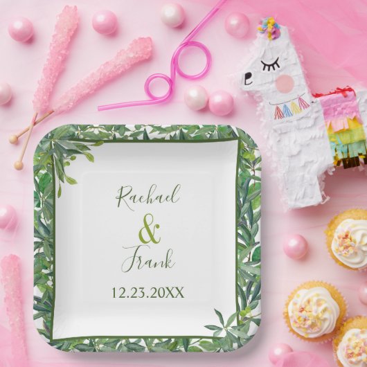 Moderne Hochzeit im Grünen Pappteller (Party)