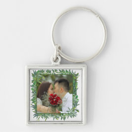 Moderne Hochzeit im Grünen Schlüsselanhänger