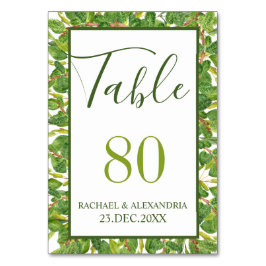 Moderne Hochzeit im Grünen Tischnummer