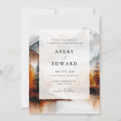 Moderne Hochzeit im Herbst einfach Einladung (Vorderseite)