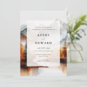 Moderne Hochzeit im Herbst einfach Einladung (Stehend Vorderseite)