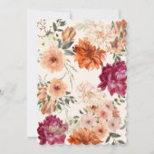 Moderne Hochzeit im Herbst Ivoroorange Einladung (Rückseite)