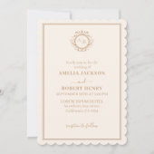 Moderne Hochzeit im Herbst Ivoroorange Einladung (Vorderseite)