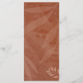 Moderne Hochzeit im Herbst Terracotta Gold Blätter Menükarte (Rückseite)