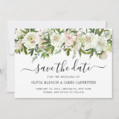Moderne Hochzeit im Herbst Weißer Blumengewässer Save The Date (Vorderseite)