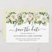 Moderne Hochzeit im Herbst Weißer Blumengewässer Save The Date (Vorne/Hinten)