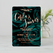 Moderne Hochzeit im Smaragdgrünen Stil Folieneinladung (Stehend vorne)