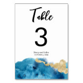 Moderne Hochzeit im Wasserfarbenbereich Tischnummer (Vorderseite)