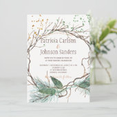 Moderne Hochzeit im Winter Einladung (Stehend Vorderseite)