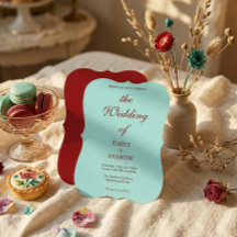 Moderne Hochzeit in Aqua Türkis und Tiefem Burgund