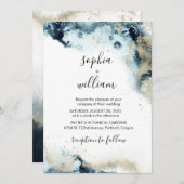 Moderne Hochzeit in Aquarellfarben Einladung (Vorne/Hinten)