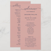 Moderne Hochzeit in Blau und Rot Programm (Vorne/Hinten)