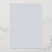 Moderne Hochzeit in Blau und Silber Folieneinladung (Rückseite)