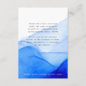 Moderne Hochzeit in Blau und Weiß Begleitkarte (Rückseite)
