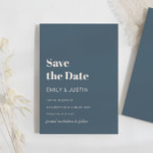Moderne Hochzeit in blauer Beige Save the Date Einladung