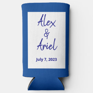 Moderne Hochzeit in Deep Blue und White Selters Dosenkühler