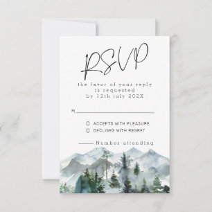 Moderne Hochzeit in der Wildnis der Berge RSVP Einladung
