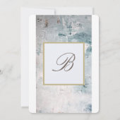 Moderne Hochzeit in Edelblau-Grau Einladung (Rückseite)