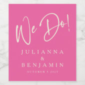 Moderne Hochzeit in elegantem, individuellem Hot P Weinetikett (Einzelnes Label)