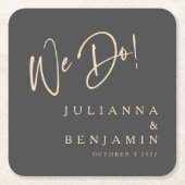 Moderne Hochzeit in elegantem Schwarz Rechteckiger Pappuntersetzer (Vorderseite)