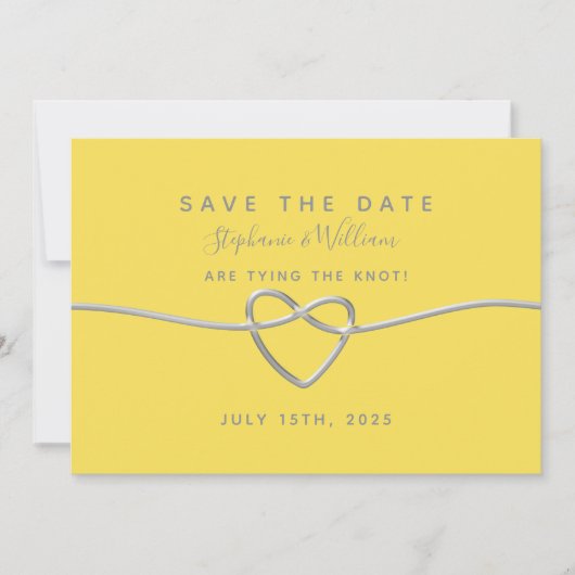 Moderne Hochzeit in Gelb und Silber Save The Date (Vorderseite)