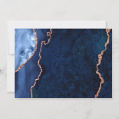 Moderne Hochzeit in Gold Navy Save The Date (Rückseite)