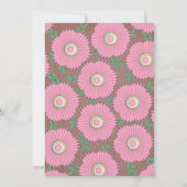 Moderne Hochzeit in Grün und Rosa Einladung (Rückseite)