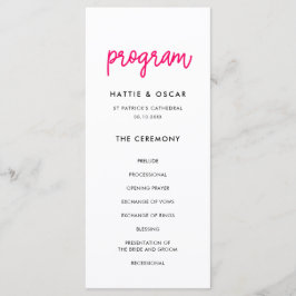 Moderne Hochzeit in Kalligrafie Programm