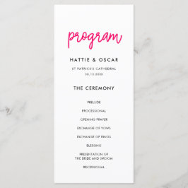 Moderne Hochzeit in Kalligrafie Programm