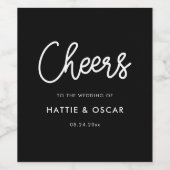 Moderne Hochzeit in Kalligrafie Weinetikett (Einzelnes Label)