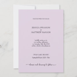 Moderne Hochzeit in Lilac Urban City Einladung